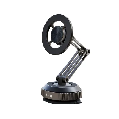 Car Suction Cup Aluminum Alloy Mobile Phone Bracket 360 Rotation Anti-Shake Stable Mount for Vehicles Large Screen Devices
