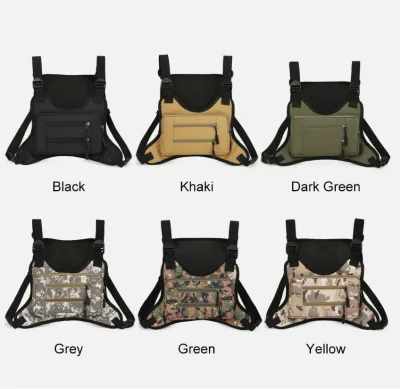 Custom Front Chest Pack Large Capacity Chest Rig Bag Streetwear Bag with Phone Holder Backpack Vest Running Chest Bag