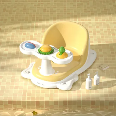 Best Sale Kids Bath Support Chair With Game Disk Child Bath Artifact Stool Can Sit Baby Bathtub Seat