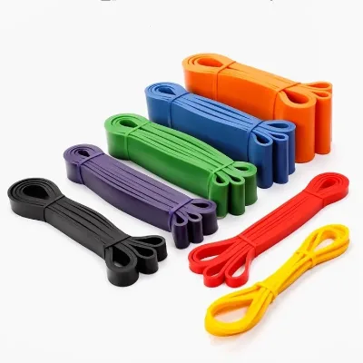 Low MOQ Custom Logo 5 Colors Latex Free TPE Yoga Bands Elastic Stretch Pull up Assist Resistance Bands Set Exercise Band Package
