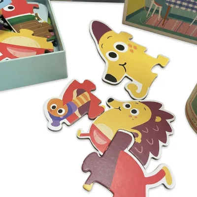 Custom 100 Pieces Personalized Jigsaw Puzzle for Kids Adults, Wholesale Educational Paper Puzzle with Magnetic Box Packaging