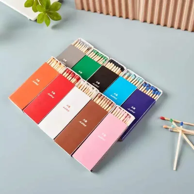 Lncense matches Vlong Spot Color Head Lengthened Match Lettering Solid Color Creative Personality Cigar Birthday Candle Cake Shop Baking Match