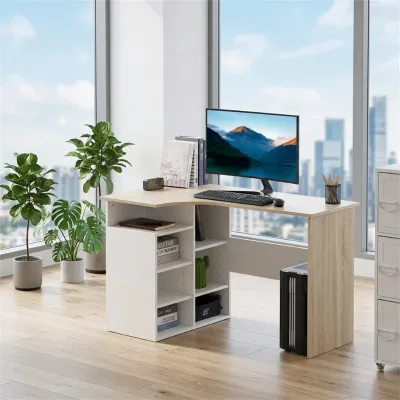 Space Saving L-Shaped 75cm H 120cm W E1 Grade Particle Board Durable Waterproof Modern Computer Desk for Corner Office
