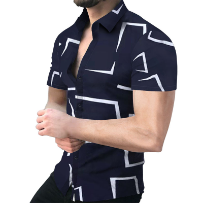 Factory Direct Sale Short Sleeve Fancy Shirt for Men Male Lapels Outwear Streetwear Shirt Comfortable Breathable Summer Shirt