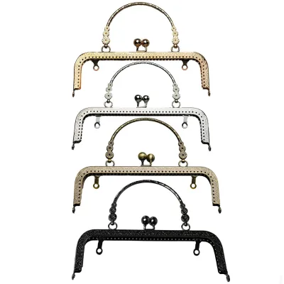 20/25cm Bag Hardware Accessories Handbag Closure Arch Purse Frame Kiss Clasp Lock Handle Frame square Embossed Handles Embossing