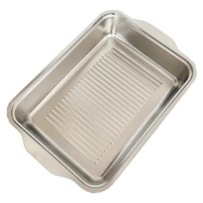 Wholesale Large Size Stainless Steel Baking Dish with Dual Handles for Home Kitchens