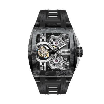 2024 Stylish Skeleton Sport Watches Waterproof Automatic Mechanical Wristwatch Casual Watch Silicone Strap for Men Unisex Gift