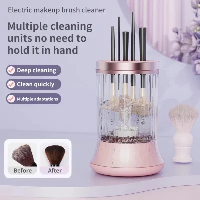 Makeup Brush Cleaner, Rechargeable Cosmetic Brush Cleaner Machine, Makeup Brush Cleaning Tool,Multifunctional Drying Accessories