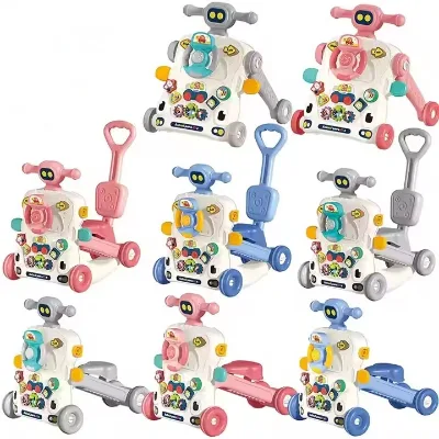 Baby Hot Sale 6 in 1 Activity Plush Walker Musical Baby Stroller Walker with Wheels and Seat