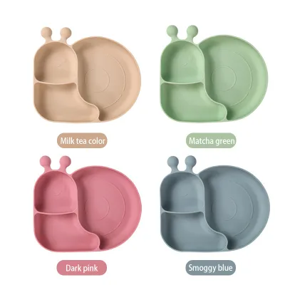 Wholesale Silicone Kids Plate Set, Factory Price Cute Cartoon Sectioned Dish, Custom OEM/ODM, BPA-Free & Shatterproof,