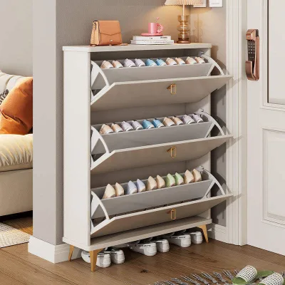 Luxury Modern Design Furniture Wooden Convertible Shoe Cabinet for Shoemakers Home Living Room Workshop Basement Gym Shoe Rack