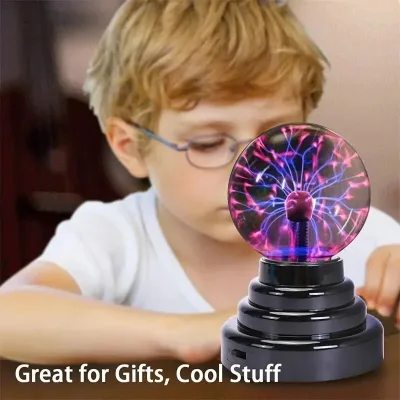 Simple Design 3 Inch Tabletop Christmas Decoration Light USB Power Touch Sensitive Plasma Ball Lamp