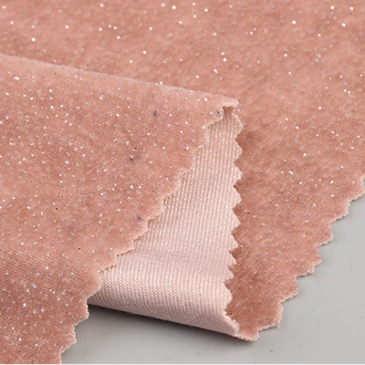 Custom Spandex Foil Polyester Garment Velvet Foiled Glitter Velour Fabric