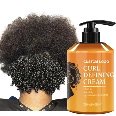 Professional Curl Defining Cream for Deep Care Enhancing Anti Frizz Hair Elasticity Shiny Smooth Curly Hair Cream 280ml OEM Bulk