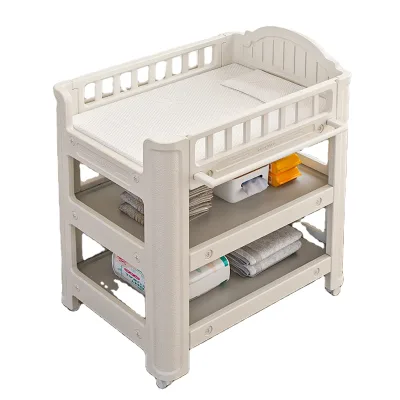 Multifunctional Baby Bed Crib Bath Nursing Table with Wheels Changing Diaper Table