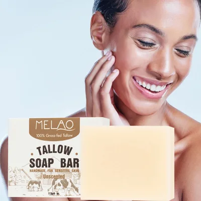 Custom Logo Natural Organic Face Body Beef Tallow Moisturizer Tallow Soap Bar