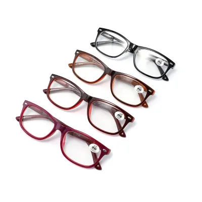 Retro Classic Light Weight Plastic Square Rivet Frame Reading Glasses