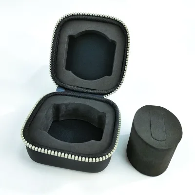 Custom Portable Leather Watch Travel Case Protective Luxury Single Zipper Watch Boxes Mini EVA Waterproof Watch Storage Case