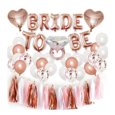Wholesale Colorful Rose Gold Decorations Bride to Be Balloon Set Bachelorette Party Supplies Kit