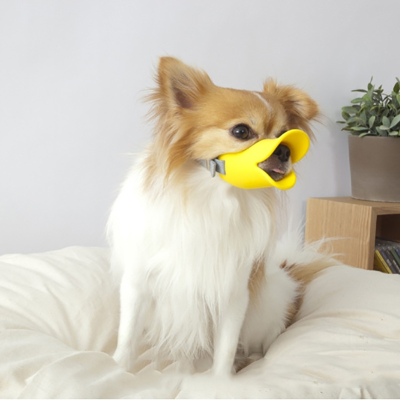 USMILEPET Dog Duck Bill Muzzle TPR Anti-Bite Anti-Barking and Anti-Gulping Elastic Colorful Pet Muzzle for Outdoor Walks