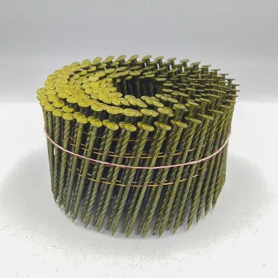 High Tensile Yellow Coated Spiral Shank Coil Nails for Heavy Duty Pallets