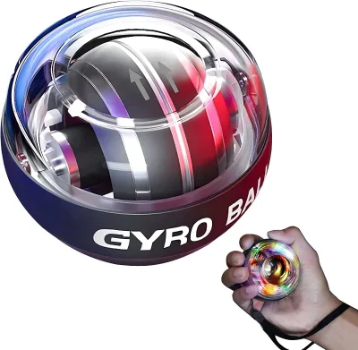Custom Logo Gyro Wrist Exerciser LED Gyroscopic Autostart Range Power Wrist Metal Exercise Gyro Power Ball Wrist Ball
