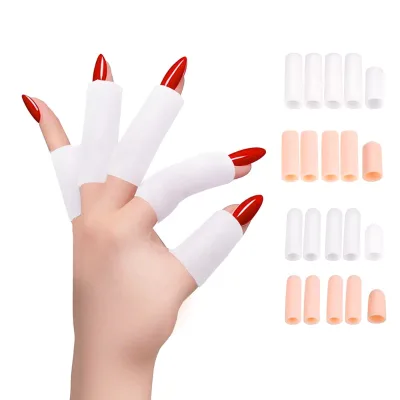Gel Finger Cots, Silicone Finger Protectors, Fingertip Bandages Band-aids for Dry Skin, Cracked Fingertip Treatment Covers