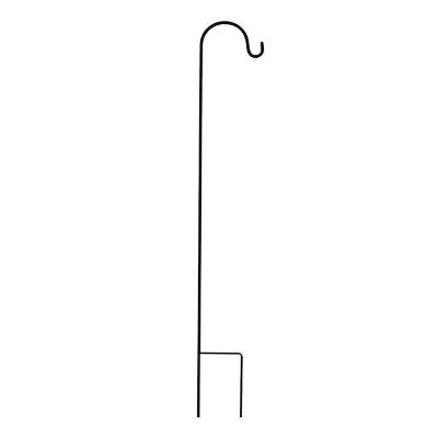 Black Powder Coated Finish Shepherd's Crook Sturdy Support for Hanging Baskets Easy to Relocate Garden Hook Stake