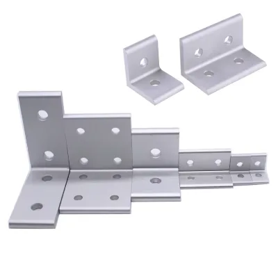 Custom Aluminium Flat Right Corner Connect Angle T-slot Extrusion Right Angle Bench Bracket For 4040 2020 Profiles