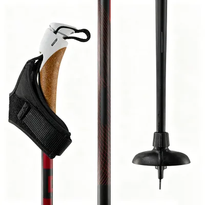 OEM Carbon Fiber Ski Poles Ultralight Lightweight Nordic Alpine Pole Custom Logo Cork Handle for Professional Player