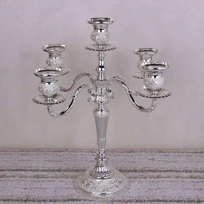 Modern Gold Long Stem Metal Candle Holder Tall Wedding Centerpiece 3Pcs/Set Chinese Style Metal Candle Holders Silver