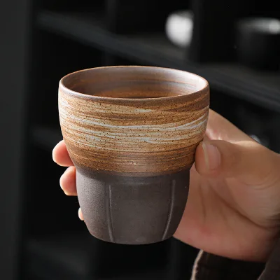 Espresso Coffee Cup 170ml Retro Arabic Ceramic Pottery Tea Cups Japanese Stoneware Clay Ceramic Coffee Cup