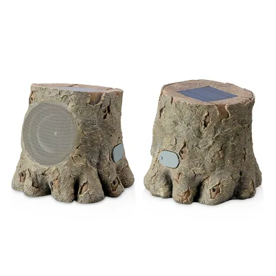 20W Waterproof Pair Solar Tree Stump LED Lighting 20W Wireless Outdoor Stereo Speaker