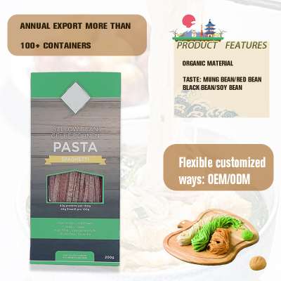 Italian Soybean Pasta 200g Pack Gluten-Free Spaghetti Dried Green Soy Bean Pasta in Box or Bag Packaging
