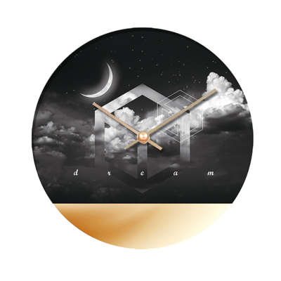 DEHENG Background Design Fashion Decorative Glass Wall Clock Modern Custom Desk Table Clocks
