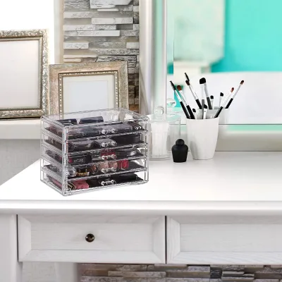 Factory Direct Sales Acrylic Cosmetic Storage Box Organizer Makeup Plastic Makeup Organizer