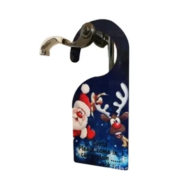 Wholesale Custom Logo MDF Sublimation Wooden Door Hanger Single or Double Side Minimalist Design for Sublimation Printing