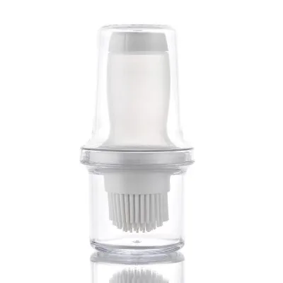 Portable 2 in 1 Kitchen Basting Silicone Oil Bottle BBQ Brush with Dust Cover