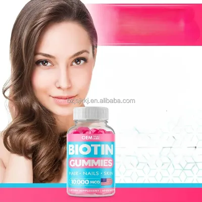 OEM 60 Gummies Supplement Biotin Gummies Support Hair Growth and Improve Hair loss