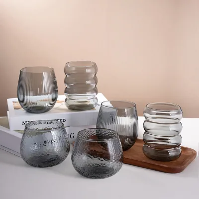 Custom Coffee Juice Milk Cold Cocktail Drinking Cup Round 12oz 400ml Empty High Borosilicate Glass Cup with Box