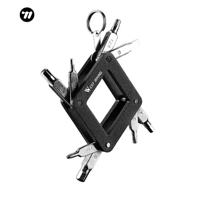 WEST BIKING 8 in 1 Multifunction Bicycle Repair Tool Kit Aluminum Alloy Waterproof Multi Tool Bicycle Accessories Repair Tool