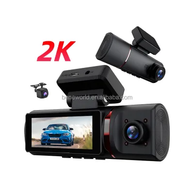 4G 3 Channel LCD Dash Cam 3.16 Inch 2K Front 1080P Dual Rear AI ADAS BSD GPS Loop Recording App Control 1 Year