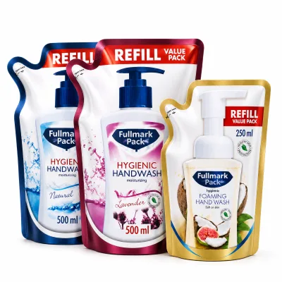 Custom Refill Bag Personal Care Stand up Pouch for Hand Wash Packaging Moisture Proof Heat Seal Liquid Bag