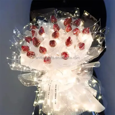 2024 New Luminous LED Cellophane Flower Gift Packing Wedding Valentine Day Party Bouquet LED Wrapping Paper Flower Wraps
