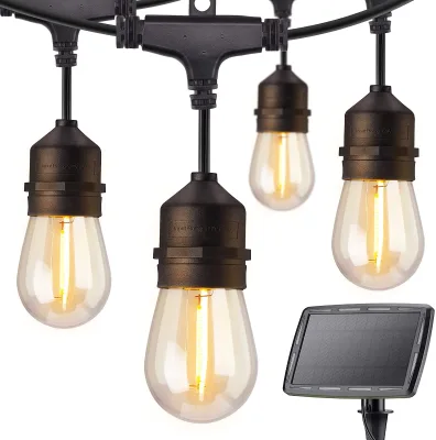 Outdoor S14 Solar String Patio Lights With 4 Lighting Mode, USB & Solar Powered String