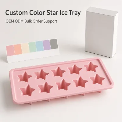 Custom Color Silicone Star Ice Cube Tray 10 Cavity Mold for OEM ODM Bulk Orders Wholesale and Factory Supply