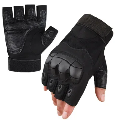 New Soft Shell Half Finger Tactical Gloves Padded Protection Anti Slip Wear Resistant Summer Windproof Cycling Gloves