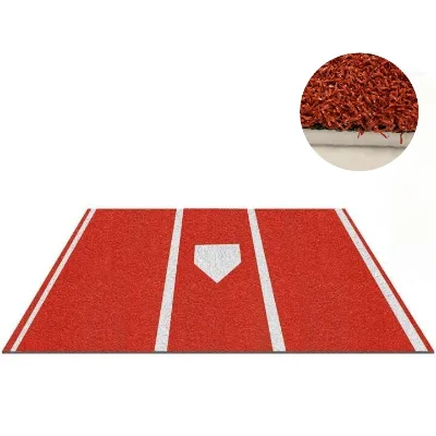Upgraded Shock Absorbing 3.8*10 FT Matt Batting Baseball Softball Hitting Mat Equipment Home Plate Batter Lined Clay Mat