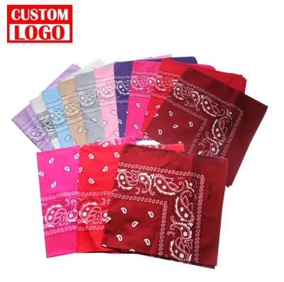 Wholesale Cotton Plain Dyed Square Neck Bandana Ladies Magic Square Headband Bandana Men