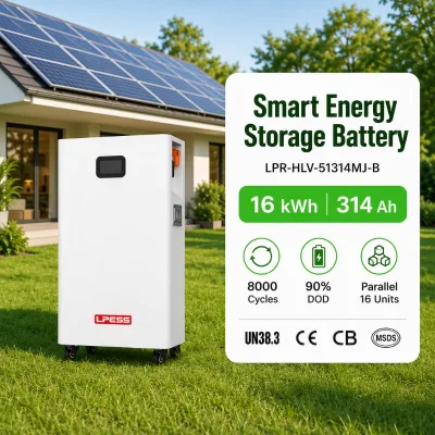 LPR-HLV 51.2V 314Ah 16kWh Mobile ESS Battery LCD Display Casters 8000 Cycles 90% DOD CAN RS485 WiFi UN38.3 CE CB